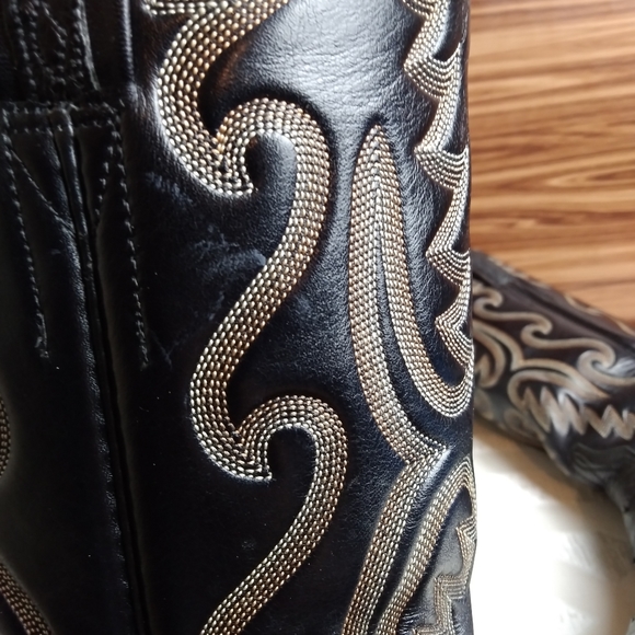 Lucchese Black Ostrich Boots Sz 10B - Picture 10 of 12